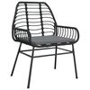 vidaXL Garten Essgruppe 7 pcs Schwarz Poly-Rattan