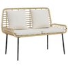 vidaXL Gartenbank Braun und Creme Poly-Rattan