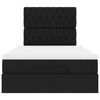 vidaXL Ottoman-Bett mit Matratze & LEDs Schwarz 120x200 cm Stoff