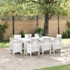 vidaXL Garten Essgruppe 9 pcs Wei&szlig; Polypropylen