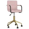 vidaXL Esszimmerst&uuml;hle 4 Stk. Drehbar Rosa Samt