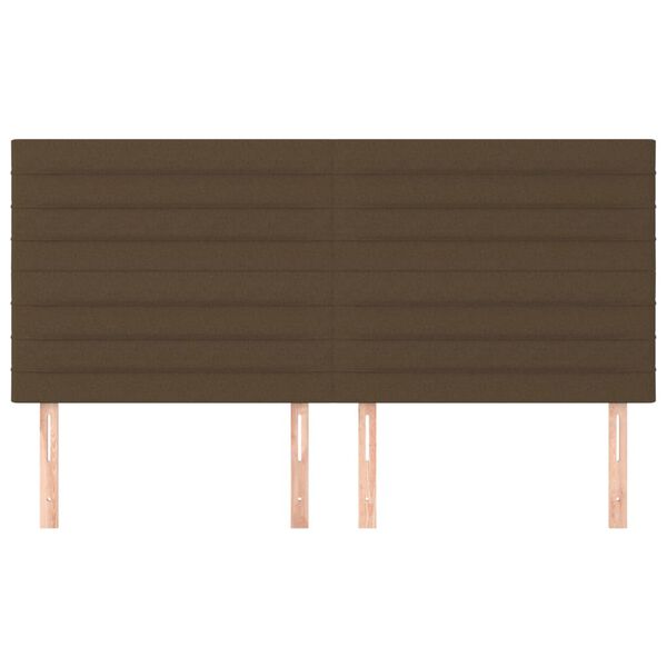 vidaXL Kopfteil Dunkelbraun 200 x 5 x 118/128 cm Stoff