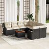 vidaXL Garten-Sofa-Set 9 pcs Schwarz und Wei&szlig;