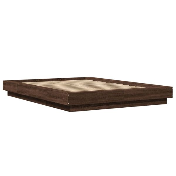vidaXL Bettgestell Braun Eichen-Optik 120x200 cm Holzwerkstoff