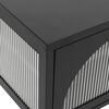 vidaXL TV-Schrank Schwarz 105x35x50 cm Glas und Stahl