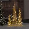 vidaXL Weihnachtsbaum mit 90 LEDs 3 pcs Warmwei&szlig; 20 x 20 x 80 cm PET