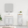 vidaXL Badezimmerm&ouml;bel-Set mit T&uuml;r FLORO 2 pcs Wei&szlig; Massivholz Kiefer