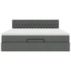 vidaXL Ottoman-Bett mit Matratze Dunkelgrau 180x200 cm Stoff