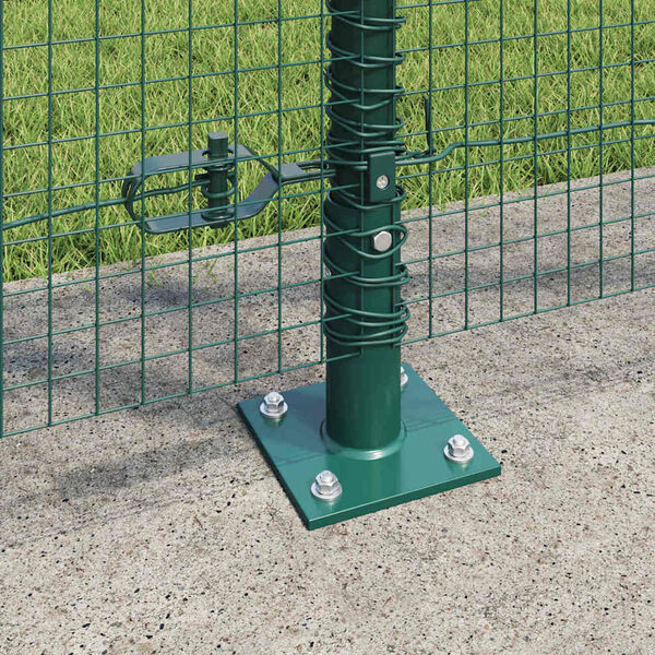 vidaXL Zaunpfosten Gr&uuml;n 50 x 1,2 m (19 x 19 mm Netz) Stahl und PVC