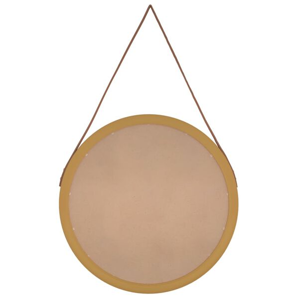 vidaXL Wandspiegel mit Riemen Golden &Oslash; 55 cm