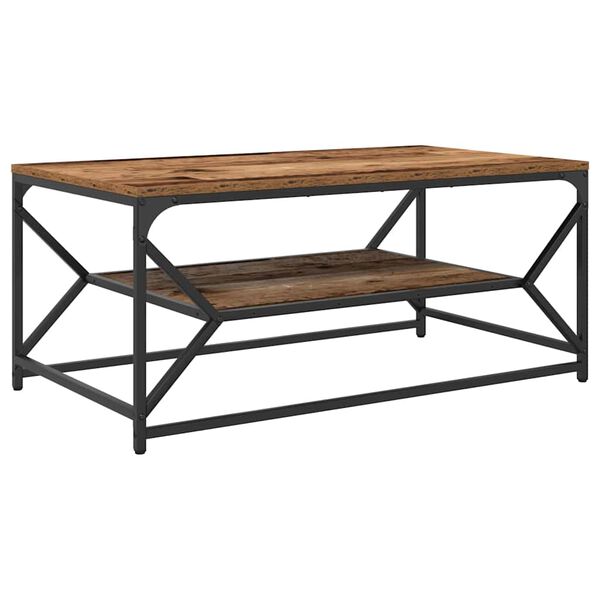 vidaXL Couchtisch Altholz 90 x 50 x 40 cm Ingenieure Holz und Stahl