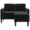 vidaXL 2-Sitzer-Sofa mit Chaiselongue L-f&ouml;rmig Schwarz 125 cm Samt