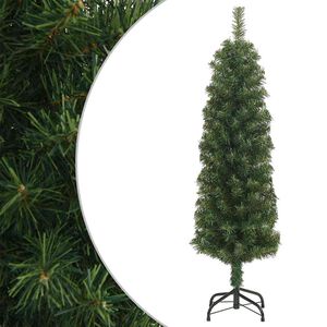 vidaXL K&uuml;nstlicher Weihnachtsbaum Schlank mit St&auml;nder Gr&uuml;n 150 cm PVC