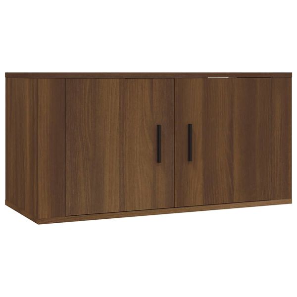 vidaXL 4-tlg. TV-Schrank-Set Braun Eichen-Optik Holzwerkstoff