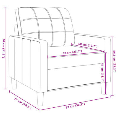 vidaXL Sessel Dunkelgrau 60 cm Samt