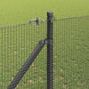 vidaXL Zaunpfosten Grau 25 x 1,2 m (12 x 12 mm Masche) Stahl und PVC