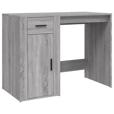 vidaXL Schreibtisch mit Stauraum Grau Sonoma Holzwerkstoff