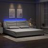 vidaXL Bettgestell mit LED ohne Matratze "Hvar" Wei&szlig; 200x200 cm