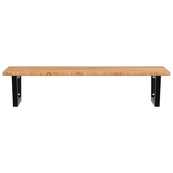 vidaXL Waschtischplatte mit Halterung Stahl und Massivholz Eiche