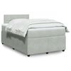 vidaXL Boxspringbett mit Matratze Hellgrau 120x190 cm Samt