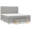 vidaXL Boxspringbett mit Matratze Hellgrau 180x200 cm Stoff