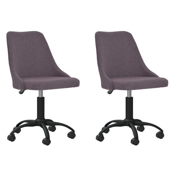 vidaXL Esszimmerst&uuml;hle 2 Stk. Drehbar Taupe Stoff