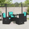 vidaXL Garten Essgruppe 5 pcs Schwarz Poly Rattan