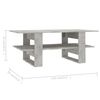 vidaXL Couchtisch Betongrau 110x55x42 cm Holzwerkstoff