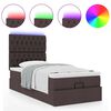vidaXL Ottoman-Bett mit Matratze & LEDs Dunkelbraun 80x200 cm Stoff