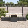vidaXL Garten-Sofa-Set mit Speicher 5 pcs Schwarz Poly Rattan