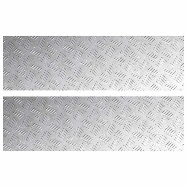 vidaXL Treppe Tritt Rechtwinklig 2 pcs Silber 100 x 30 cm Aluminium