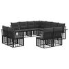 vidaXL Outdoor-Sofagarnitur 11 pcs Schwarz und Dunkelgrau Polyester