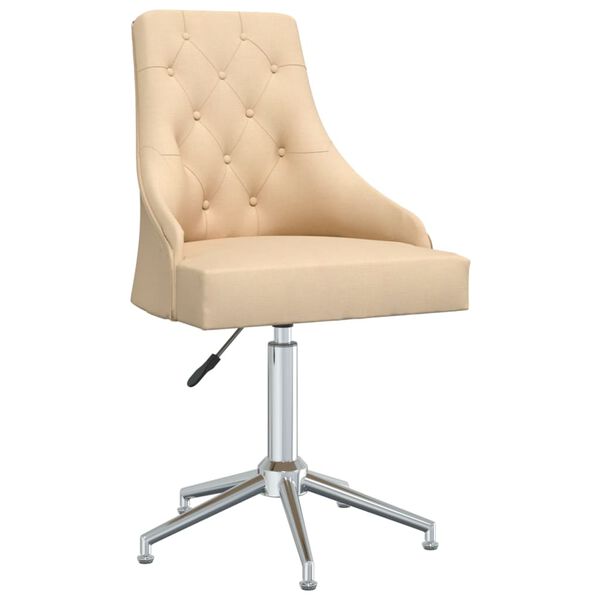 vidaXL Esszimmerst&uuml;hle 4 Stk. Drehbar Creme Stoff