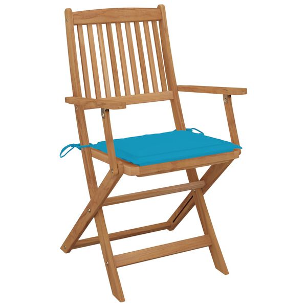 vidaXL Klappbare Gartenst&uuml;hle 2 Stk. mit Kissen Massivholz Akazie