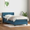 vidaXL Boxspringbett mit Matratze Dunkelblau 100x210 cm Samt
