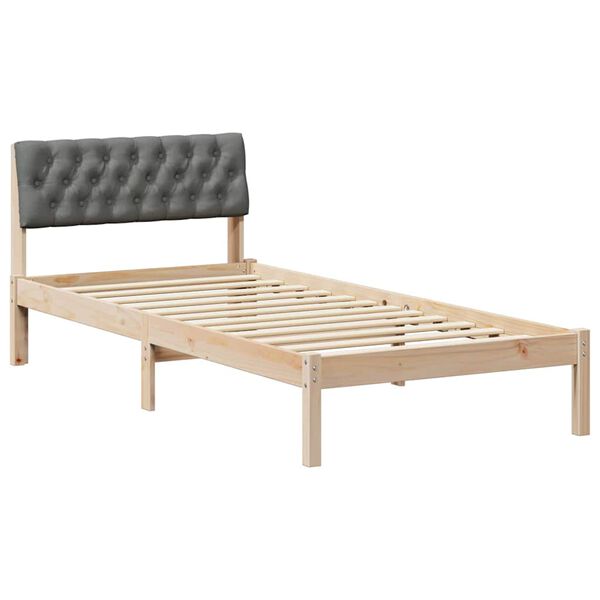 vidaXL Bettgestell Braun und Dunkelgrau 90 x 200 cm Massivholz Kiefer