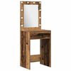 vidaXL Schminktischset mit LED mit Regal 2 pcs Altholz Holzwerkstoff