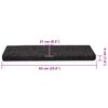 vidaXL Stufenmatten Selbstklebend 30 Stk. 65x21x4 cm Schwarz Rechteckiger Rand