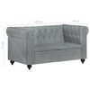 vidaXL Chesterfield-Sofa 2-Sitzer Grau Echtleder