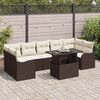 vidaXL Gartensofa-set mit Kissen 8 pcs Braun und Creme Poly-Rattan