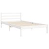vidaXL Massivholzbett mit Kopfteil Wei&szlig; 90x200 cm