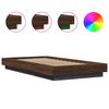 vidaXL Bettgestell mit LED Braun Eichen-Optik 90x190 cm Holzwerkstoff