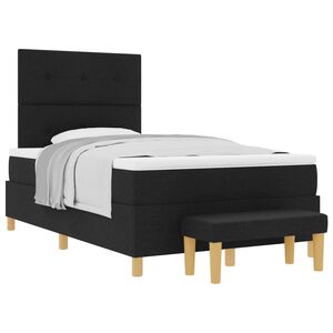 vidaXL Boxspringbett mit Matratze Schwarz 120 x 200 cm Stoff
