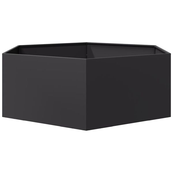vidaXL Pflanzk&uuml;bel Schwarz Sechseckig 138x120x45 Stahl