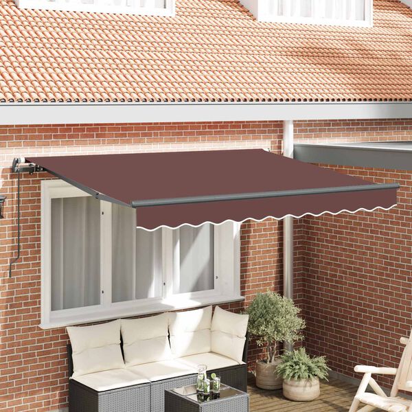 vidaXL Einziehbare Markise Braun 350 x 200 cm Stoff