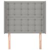 vidaXL Kopfteil mit Ohren Hellgrau 103x16x118/128 cm Stoff