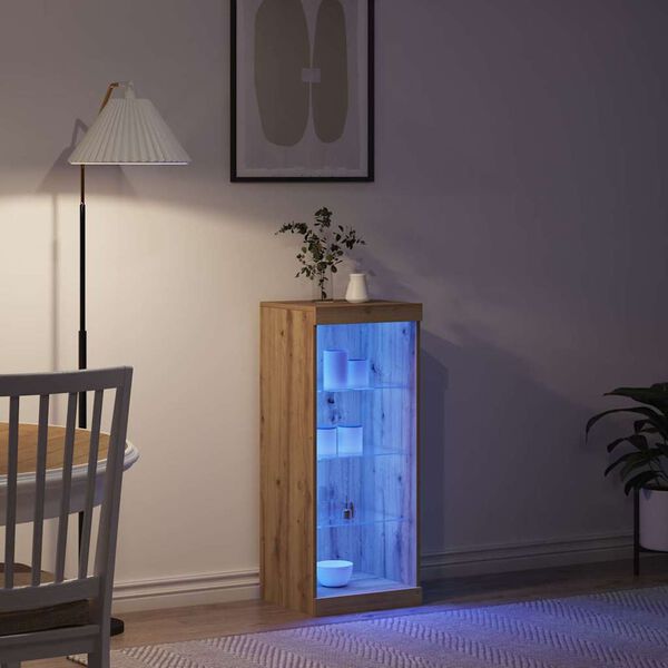vidaXL LED-Sideboard Artisan-Eiche 41 x 37 x 100 cm Holzwerkstoff