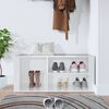 vidaXL Schuhregal Hochglanz-Wei&szlig; 100x35x45 cm Holzwerkstoff
