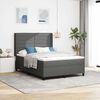 vidaXL Boxspringbett mit Matratze Dunkelgrau 140 x 200 cm Stoff