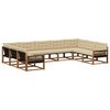 vidaXL Outdoor-Sofagarnitur mit Kissen 9 pcs Natur und Beige